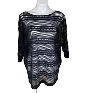 La Blance black mesh swim suit cover up size medium